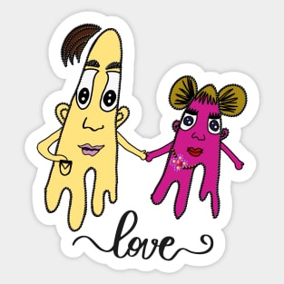 Loving Couple - Original painting Sticker